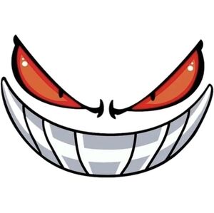 Reflective Car Decal Evil Smile Mouth Teeth Car Sticker Automotive Stickers 9x6"